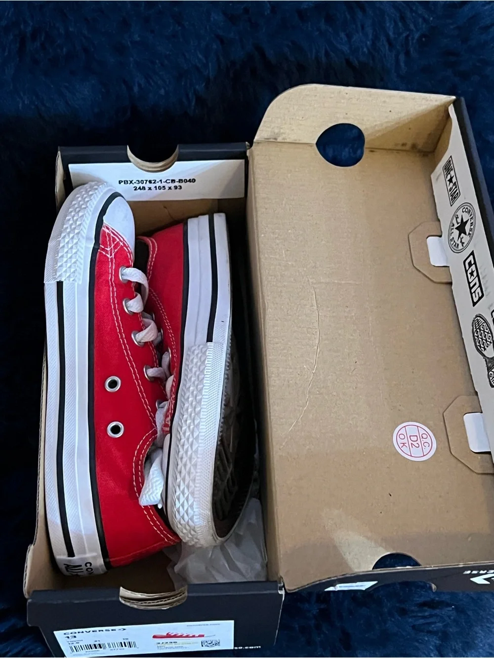Converse Kids Red Canvas Low-Top Sneakers with White Laces